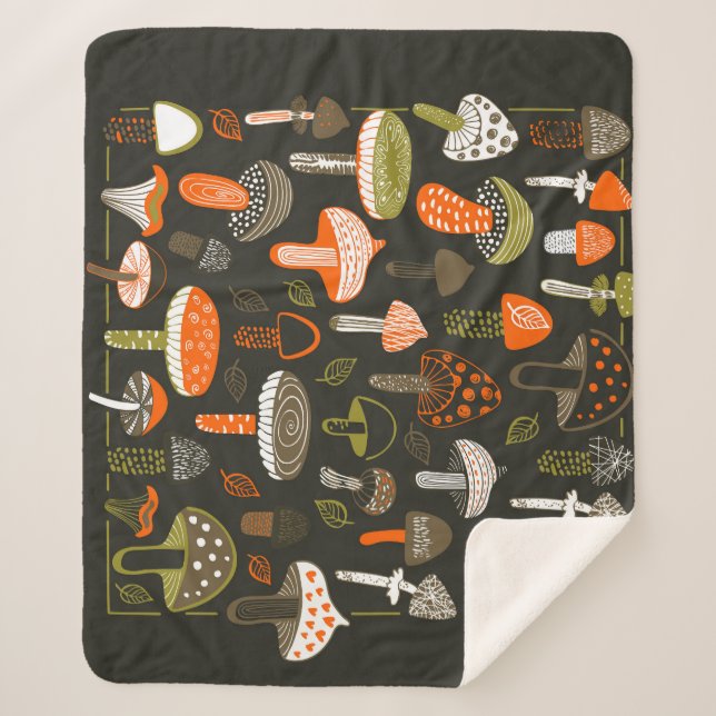 Couverture Sherpa Champignons colorés : Collection de fées (Devant)