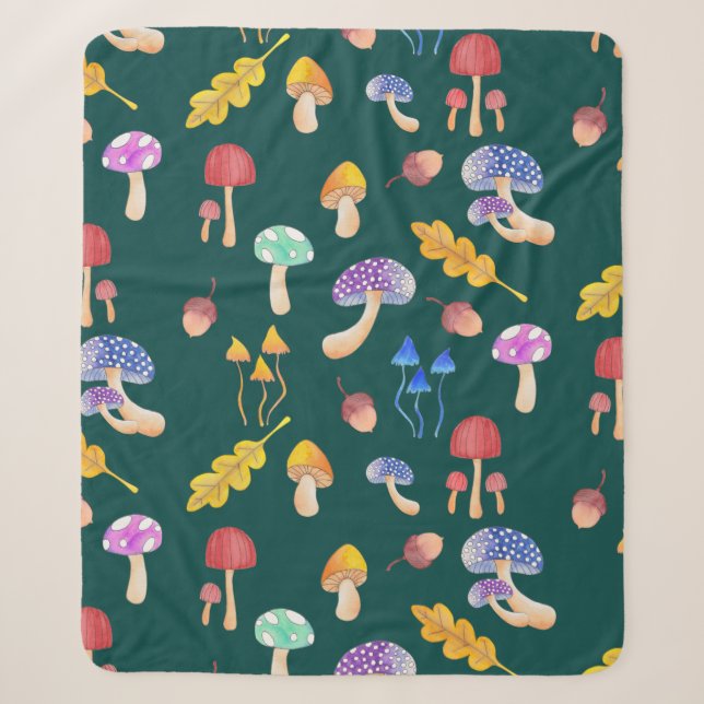Couverture Sherpa Champignons d'automne (Devant)