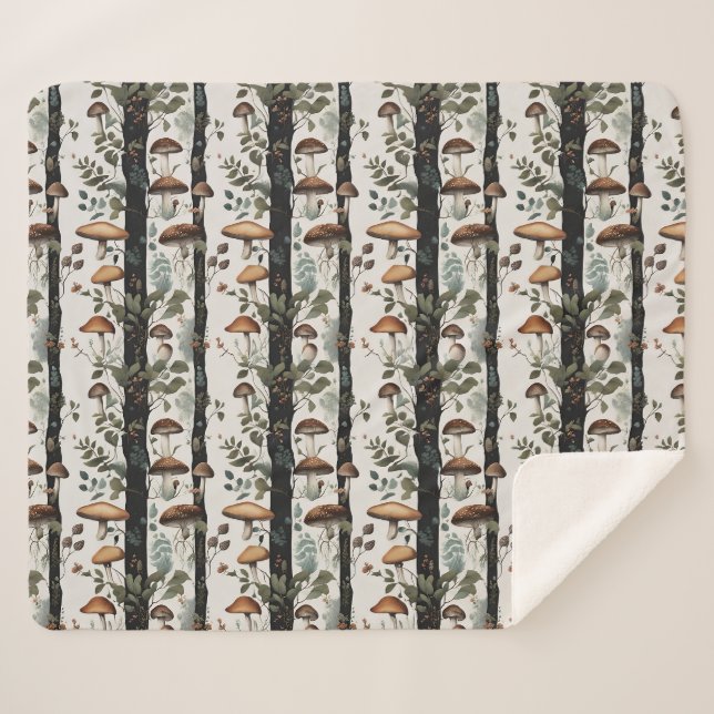 Couverture Sherpa Champs de champignon (Devant (Horizontal))