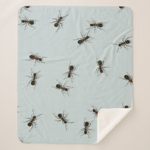 Couverture Sherpa Chaotique Red Ants Motif élégant