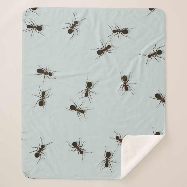 Couverture Sherpa Chaotique Red Ants Motif élégant (Devant)