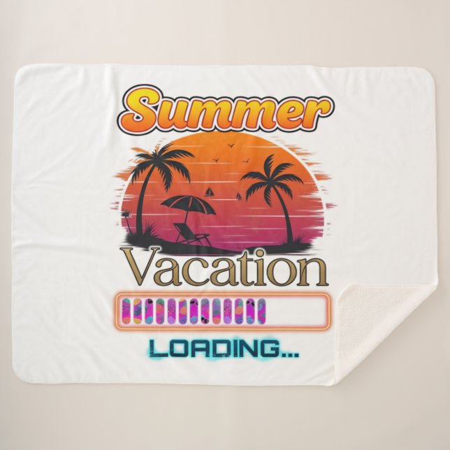 Couverture Sherpa Chargement de vacances Plage de coucher de soleil  (Devant (Horizontal))