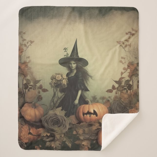 Couverture Sherpa Chariot Halloween vintage (3) (Devant)