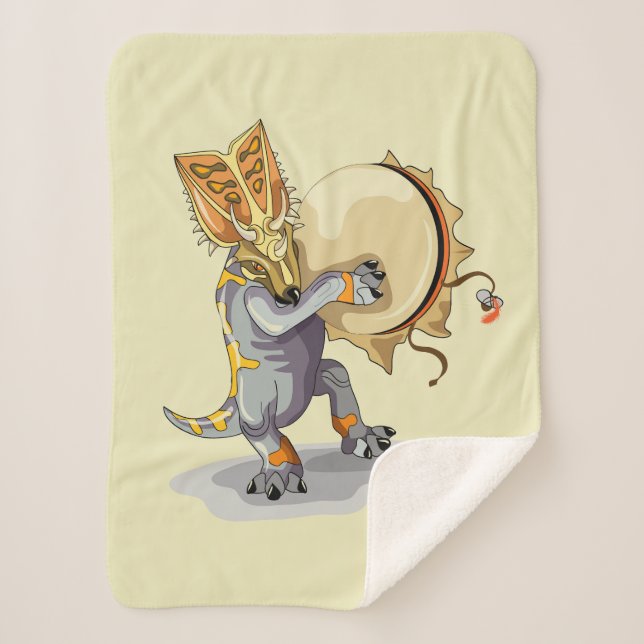 Couverture Sherpa Chasmosaurus Dansant Un Rituel De Shaman (Devant)