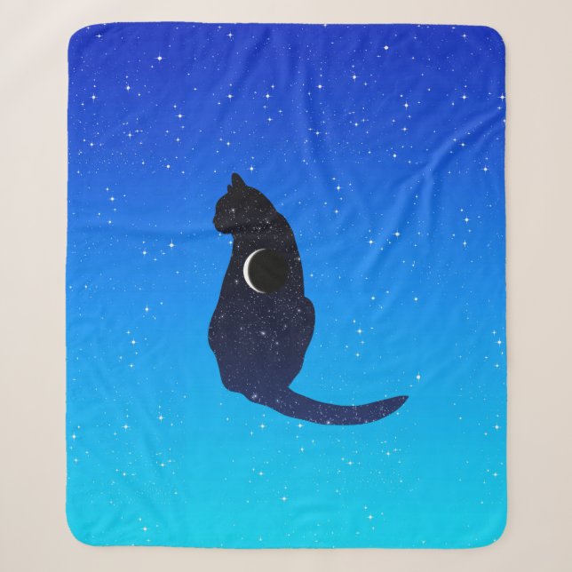 Couverture Sherpa Chat cosmique sur un Arrière - plan Sky étoilé (Devant)
