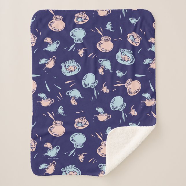 Couverture Sherpa Chat Dans Le Casquette | Le Motif du poisson (Devant)