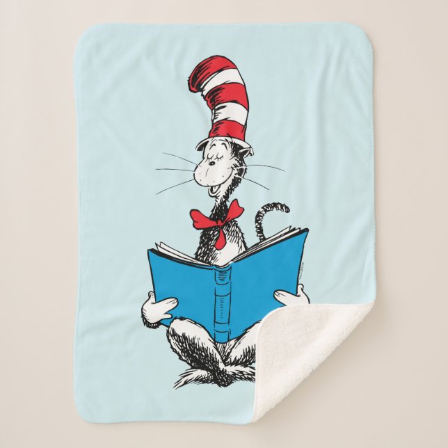 Couverture Sherpa Chat dans le chapeau en lecture (Devant)