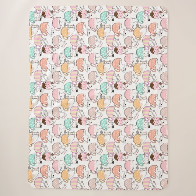 Couverture Sherpa Chat dans une tasse Design motif 01 w (Devant)
