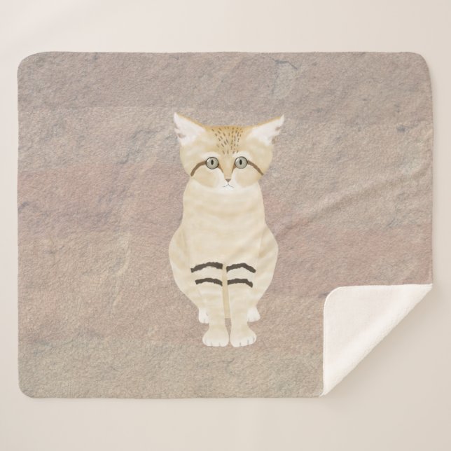 Couverture Sherpa Chat de sable Sherpa Blanket (Devant (Horizontal))