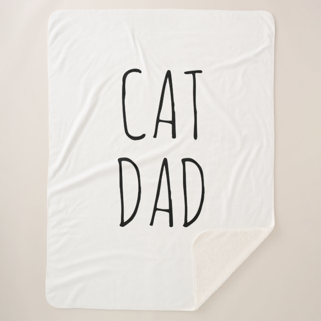 Couverture Sherpa "Chat Papa" Simple Farmhouse moderne (Devant)
