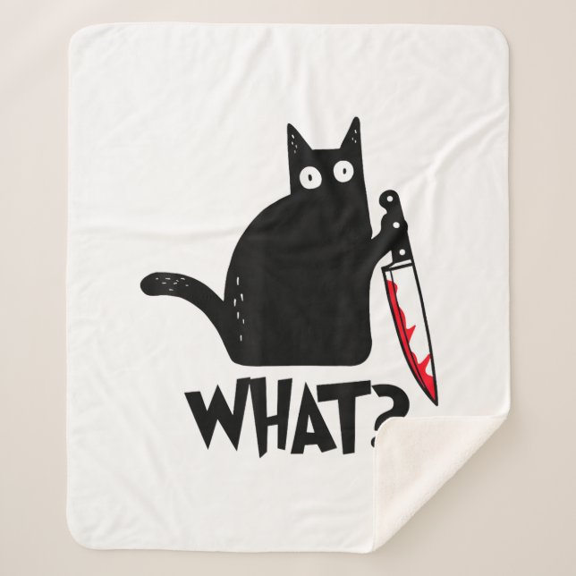 Couverture Sherpa Chat Qu'est-ce que_ Drôle Chat Noir  (Devant)