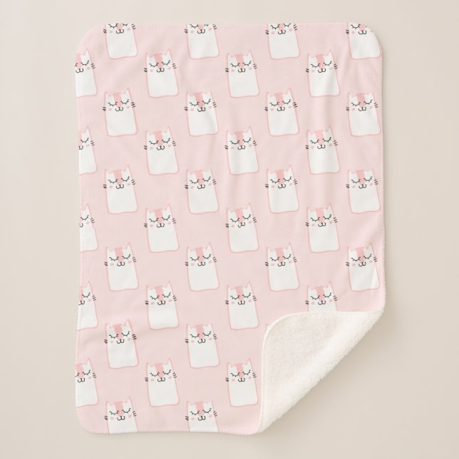 Couverture Sherpa Chat souriant (Devant)