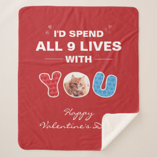Couverture Sherpa Chat Valentines Day Animaux de compagnie Photo per