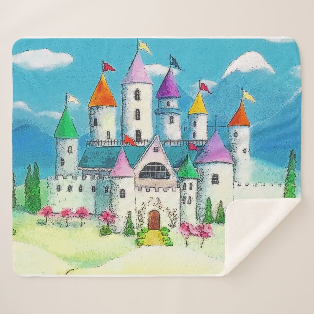 Couverture Sherpa Château des Princesses Sherpa Blanket (Devant (Horizontal))