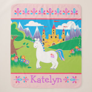 Couverture Sherpa Château Personnalisé D'Unicorn