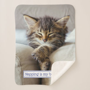 Couverture Sherpa Chaton dormant