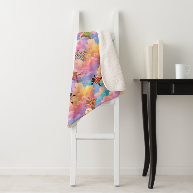 Couverture Sherpa Chats bien habillés faisant des Empreintes de patt (En situation)