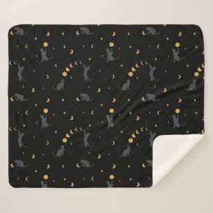 Couverture Sherpa Chats et phases lunaires 