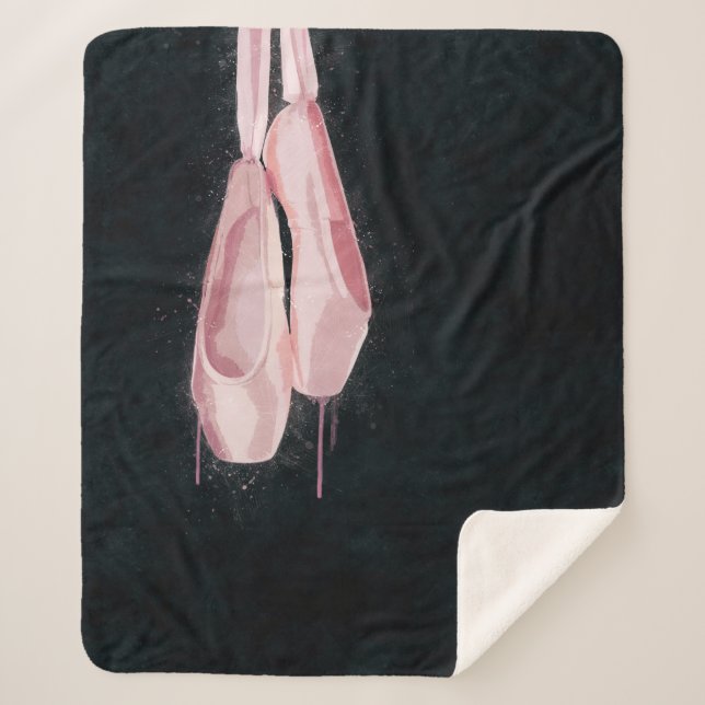 Couverture Sherpa Chaussures de ballet de rose d'art de bruit (Devant)