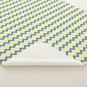 Couverture Sherpa Chaux jaune moderne gris foncé Chevron