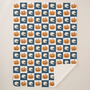 Couverture Sherpa Checks de Skulls et Pumkins