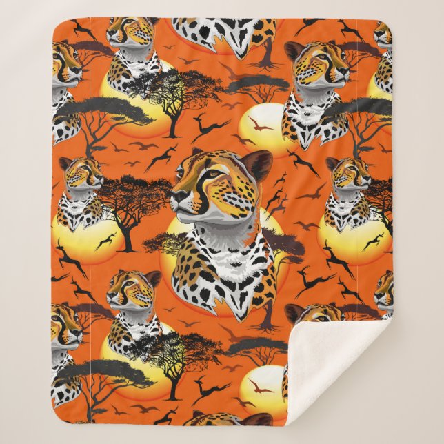 Couverture Sherpa Cheetah African Feline Wild Animal (Devant)