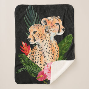 Couverture Sherpa Cheetah Bouquet