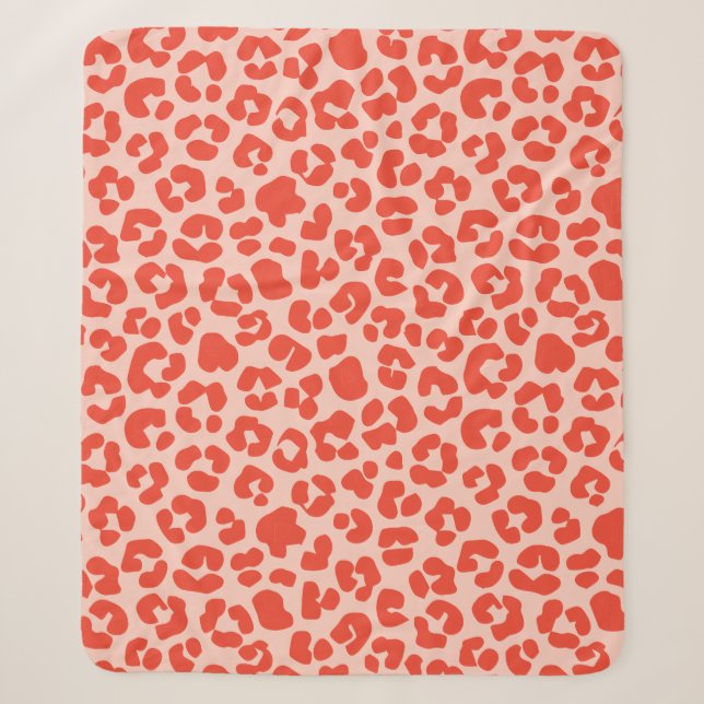 Couverture Sherpa Cheetah Motif imprimé rouge (Devant)