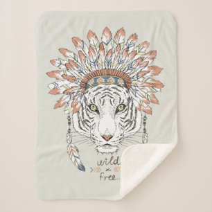 Couverture Sherpa Chef indien indigène de tigre