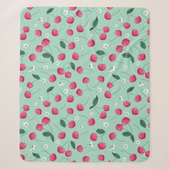 Couverture Sherpa Cherry Blossom : Design festif d'été (Devant)