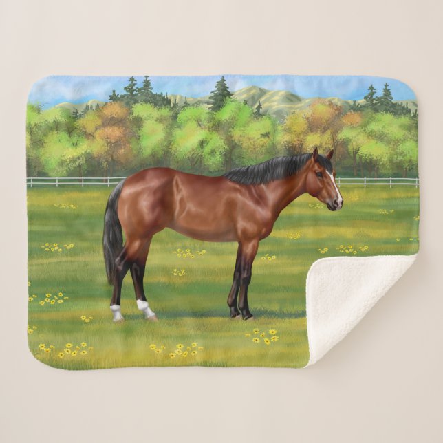 Couverture Sherpa Cheval Brown Bay Quarter (Devant (Horizontal))