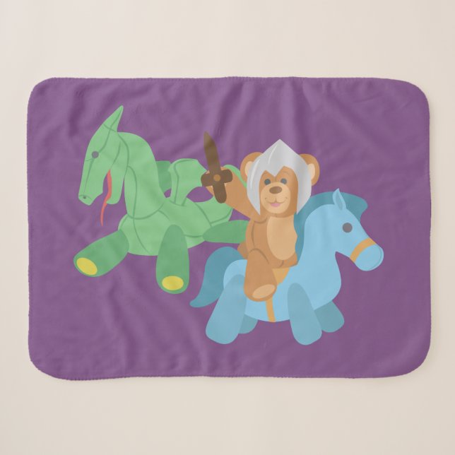 Couverture Sherpa Chevalier de l'ours Teddy (Devant (Horizontal))