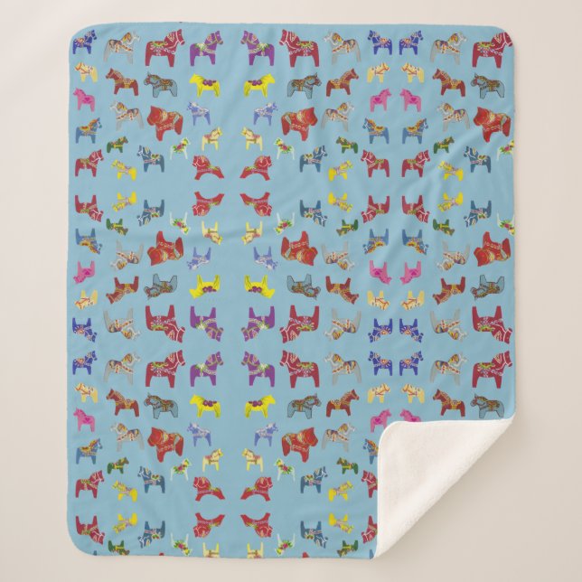 Couverture Sherpa Chevaux de Dala (Devant)