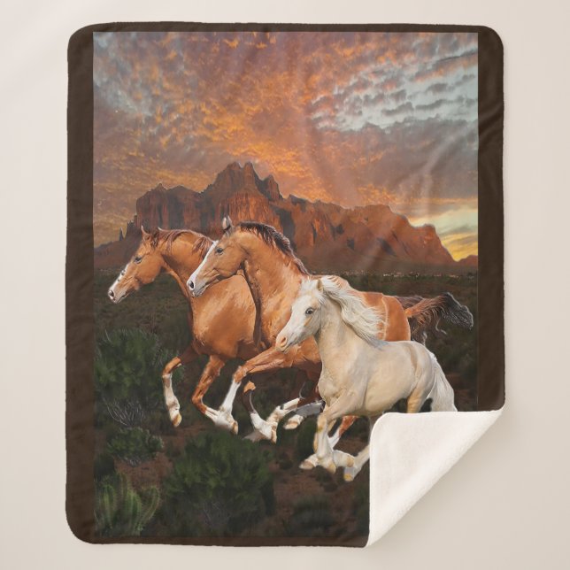 Couverture Sherpa Chevaux sauvages d'Arizona (Devant)