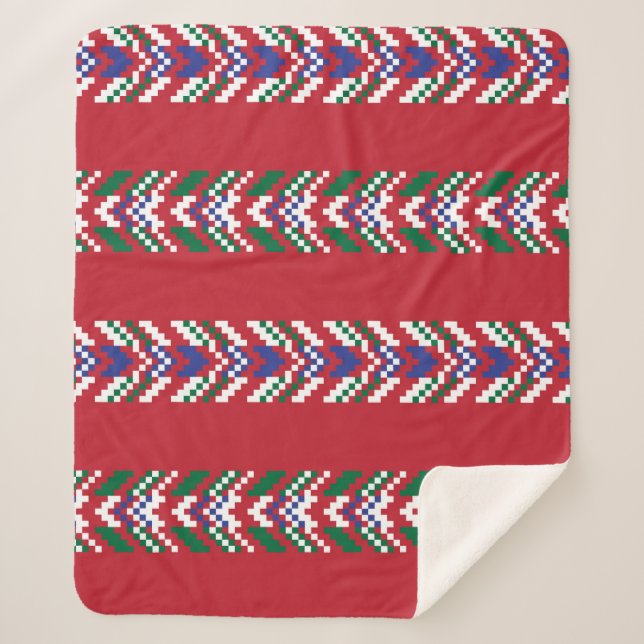 Couverture Sherpa Chevron fair isle sans couture motif design,  (Devant)