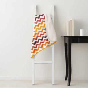 Couverture Sherpa Chevron Orange Fall
