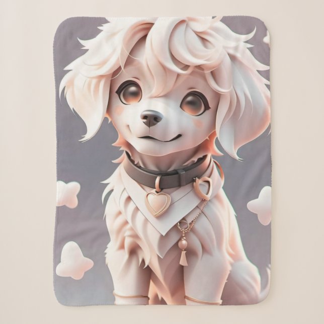Couverture Sherpa Chibi Golden Retriever Puppy (Devant)