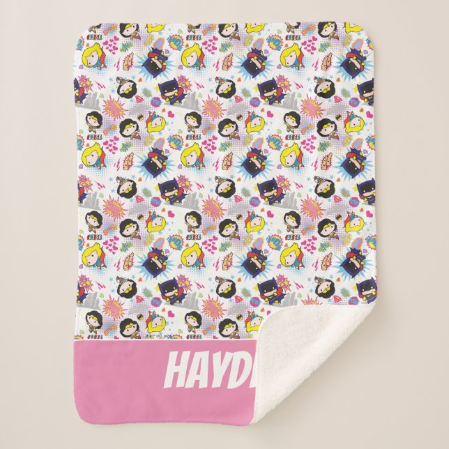 Couverture Sherpa Chibi Super Heroine Motif (Devant)