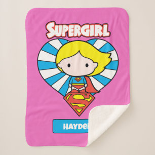 Couverture Sherpa Chibi Supergirl Starburst Coeur et logo