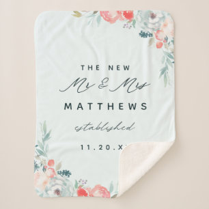 Couverture Sherpa Chic French Garden Floral Peony New Mr. & Mme