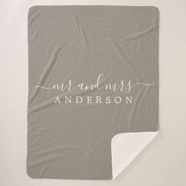 Couverture Sherpa Chic Newlysée M. Mme Gray Monogram (Devant)