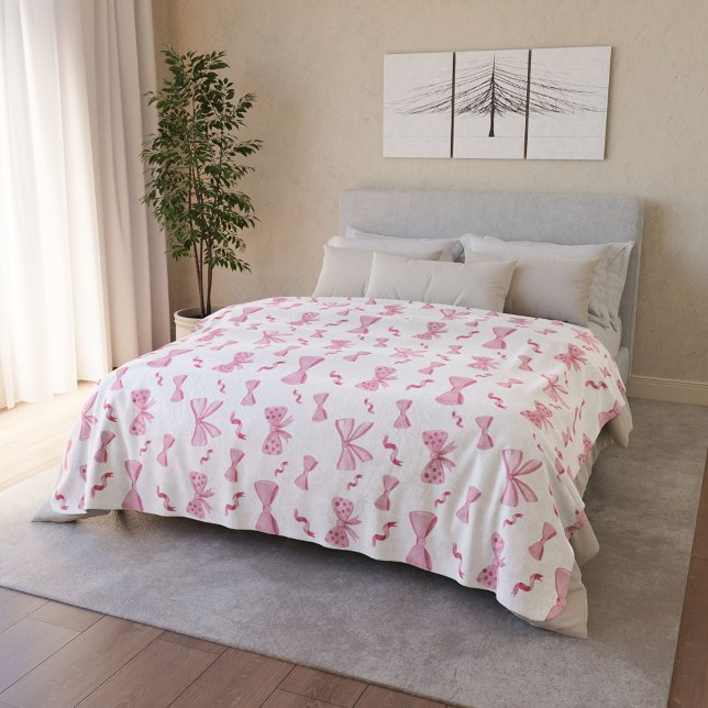 Couverture Sherpa Chic rose élégant Coquette Bow Répéter Motif (Chic Pink Stylish Coquette Bow Repeat Pattern Sherpa Blanket)