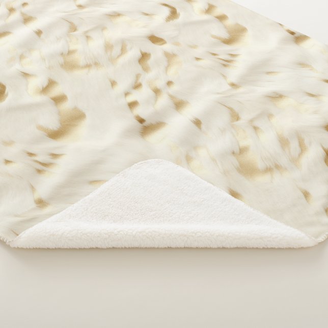 Couverture Sherpa Chic Western Gold White Cream Cowhide (3/4)