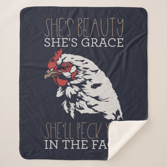 Couverture Sherpa Chicken Farmer She's Grace Beauty (Devant)