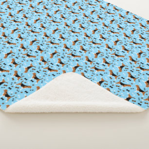 Couverture Sherpa Chien beagle Motif bleu