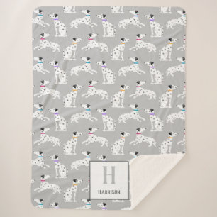 Couverture Sherpa Chien Dalmatien Polka Pot Animal Aquarelle Enfants