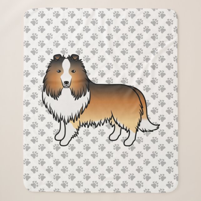 Couverture Sherpa Chien de dessin animé Shetland Sable Sheltie & Pat (Devant)