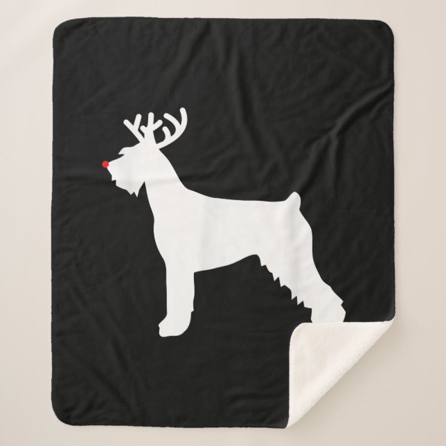 Couverture Sherpa chien de noël des rennes de schnauzer (Devant)