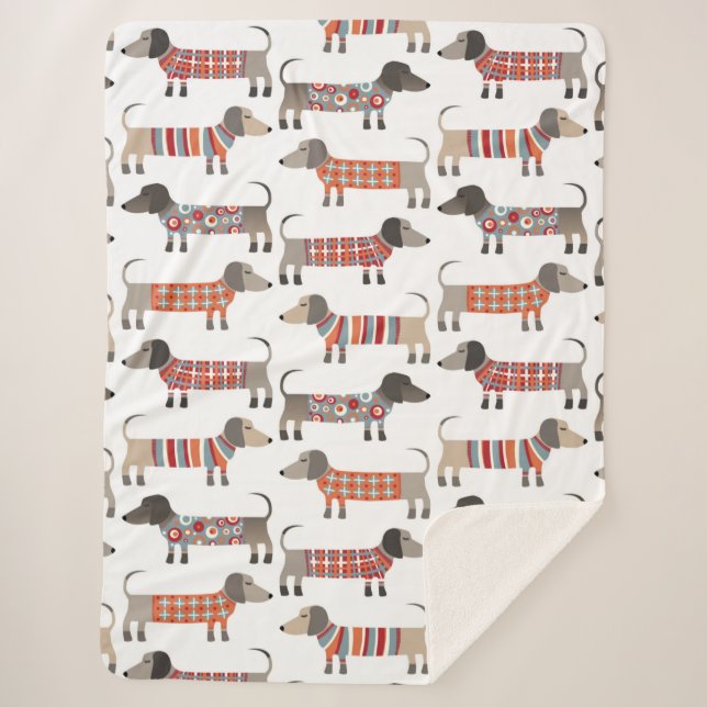 Couverture Sherpa Chien de saucisse Dachshund (Devant)