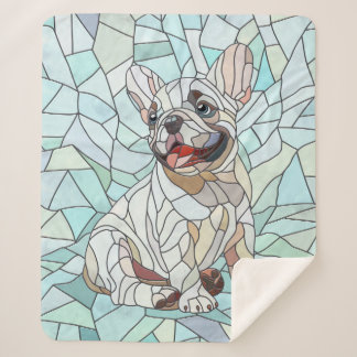 Couverture Sherpa Chien de taureau français mignon - mosaïque pastel